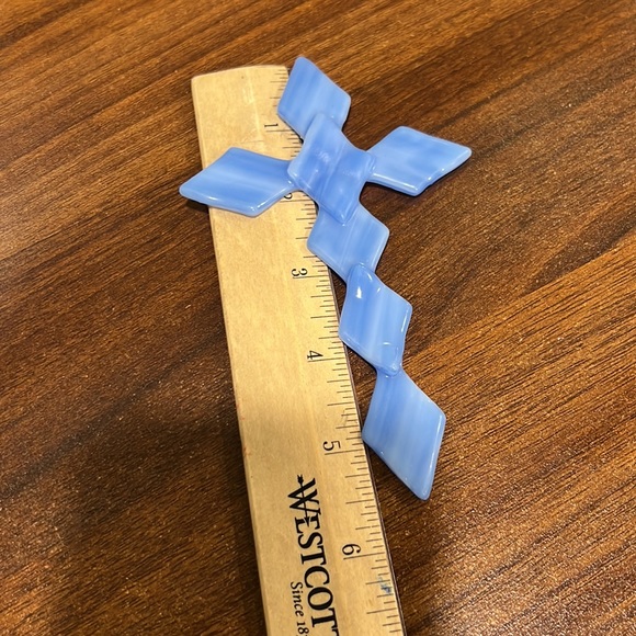 Handmade Glass Cross baby blue - Picture 4 of 5